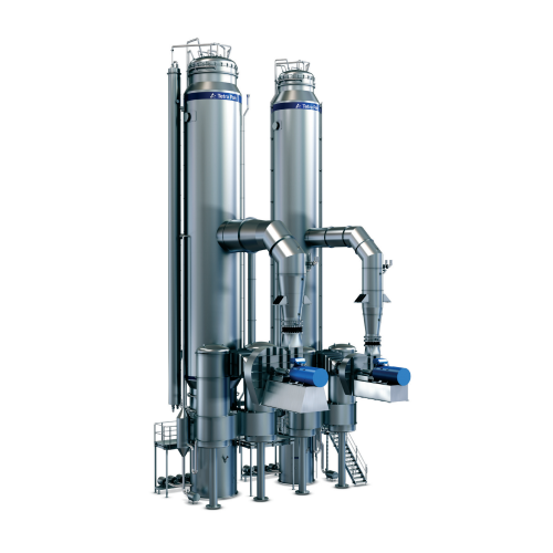 Continuous evaporator for dairy products