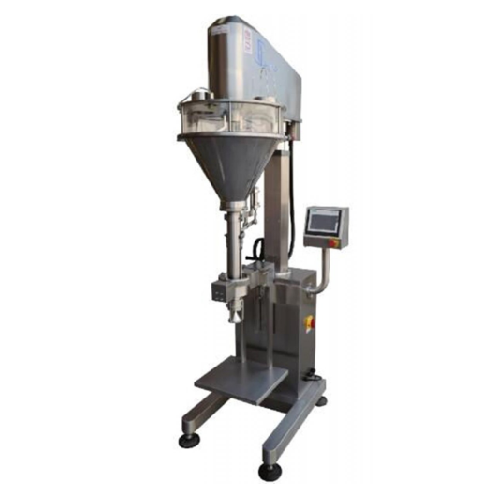 Powder auger filler for precise weighing and depositing