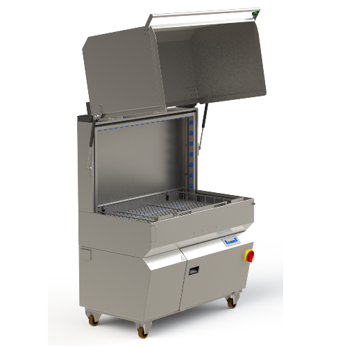 Industrial washing solutions for crates, bins, and pallets