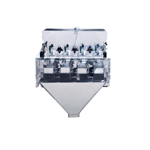 Linear weigher for dry free flowing powder