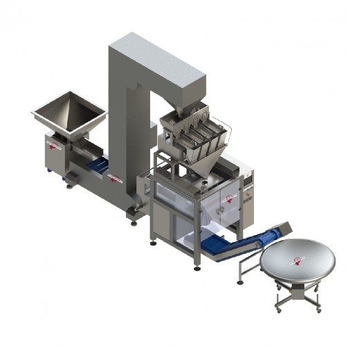 Modular linear packing system for granular products