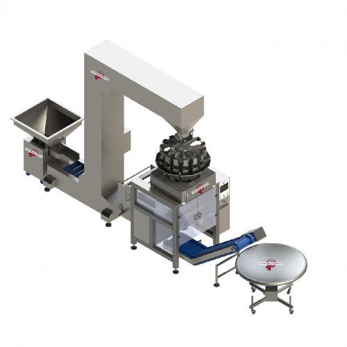 Modular packing system for multihead weighing