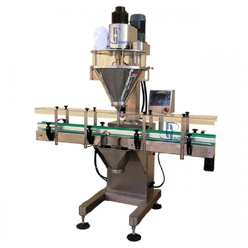 Volumetric auger filler for powder packaging