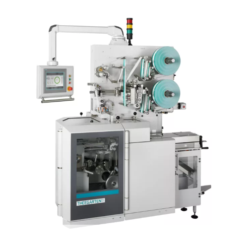 High speed forming, cutting, and wrapping for side fold packaging with comic strip