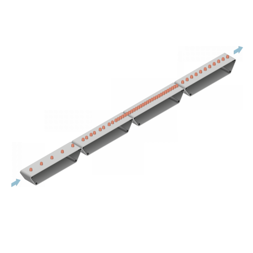 Accumulation conveyor for controlled feeding in packaging lines