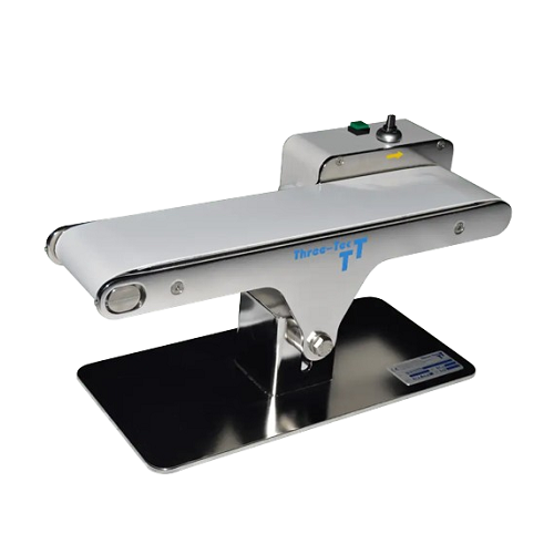 Conveyor belt laboratory for cooling extrudates