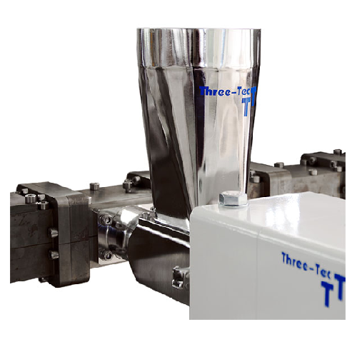 Side feeding device for extruders