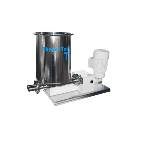 Volumetric twin-screw feeder for poorly flowing powders