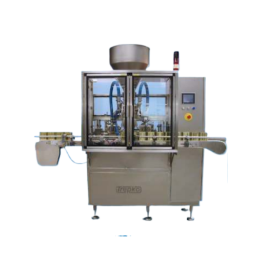 Pre-formed container filling system for multi-layer products