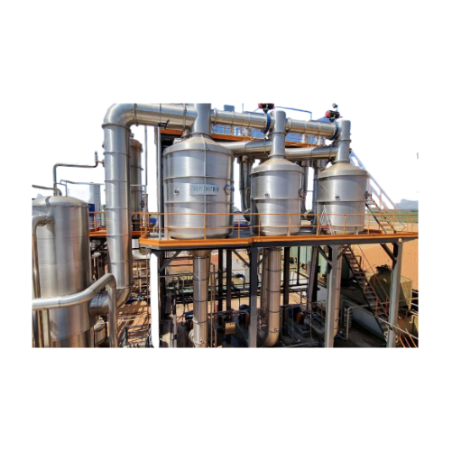 Continuous effect evaporators for tomato concentrate