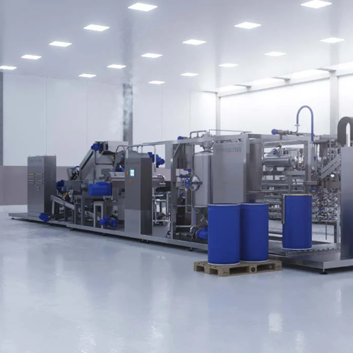 Multifruit processing line for wholemeal pulps and juices