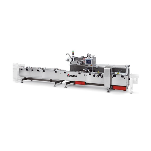 Horizontal flow wrapper for bakery and chocolate