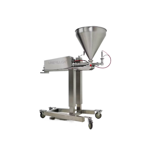 Industrial food filler for precise depositing over conveyors