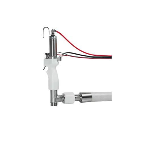 Hand depositing nozzle for precise portion control