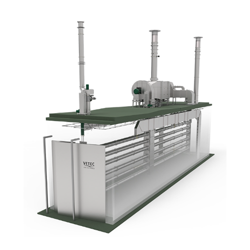 Cross-flow smoking and fermentation system for raw sausage