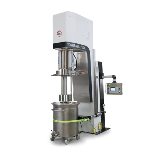 Vacuum basket mill for high-viscosity product milling