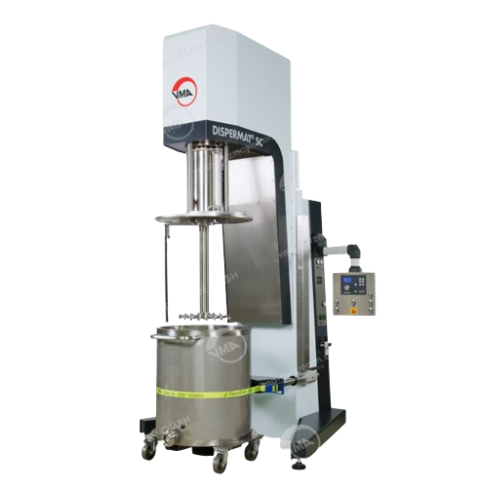 Production dissolver with scraper for high-viscosity products