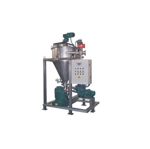 Solid-liquid in-line mixer for chemical product manufacturing