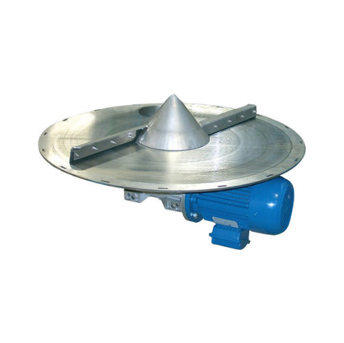 Rotary bin discharger for bulk solids