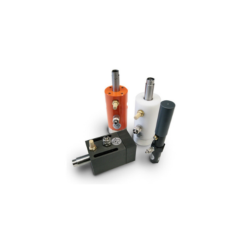 Cushioned pneumatic vibrators for coarse particle materials compaction