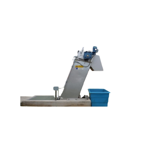 Sub-vertical mechanical perforated screens for wastewater treatment