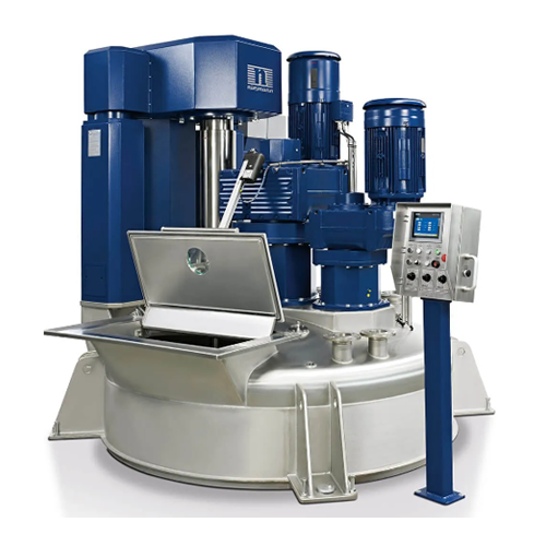 Triple shaft mixer for high-viscosity products