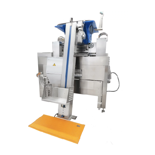 Box tipper for dough resting containers
