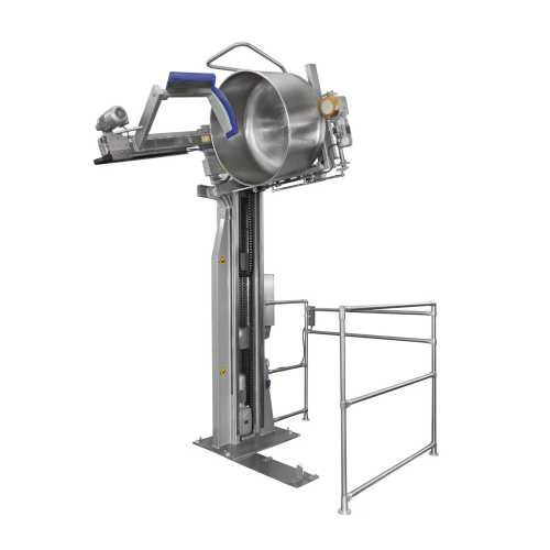 Industrial bowl tipper for dough handling