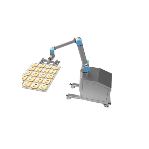 Robotic gripper arm for bakery tray and product handling