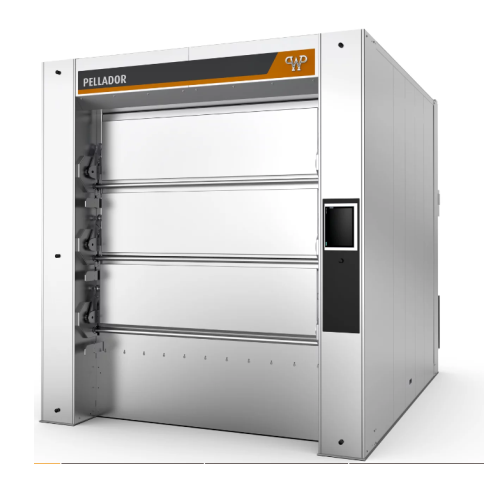 Pellet-fired oven for wood-flavored bakery bread