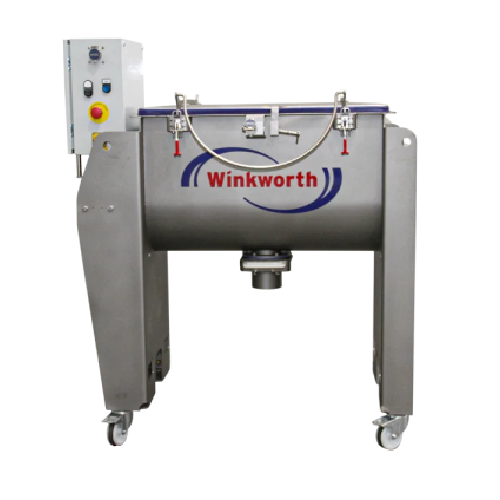 Horizontal shaft mixer for free-flowing materials