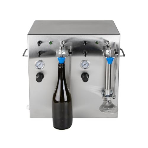 Counter pressure bottle filling system for carbonated beverages