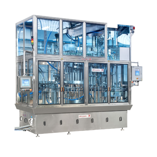 Integrated filling and capping system for food and soft drinks