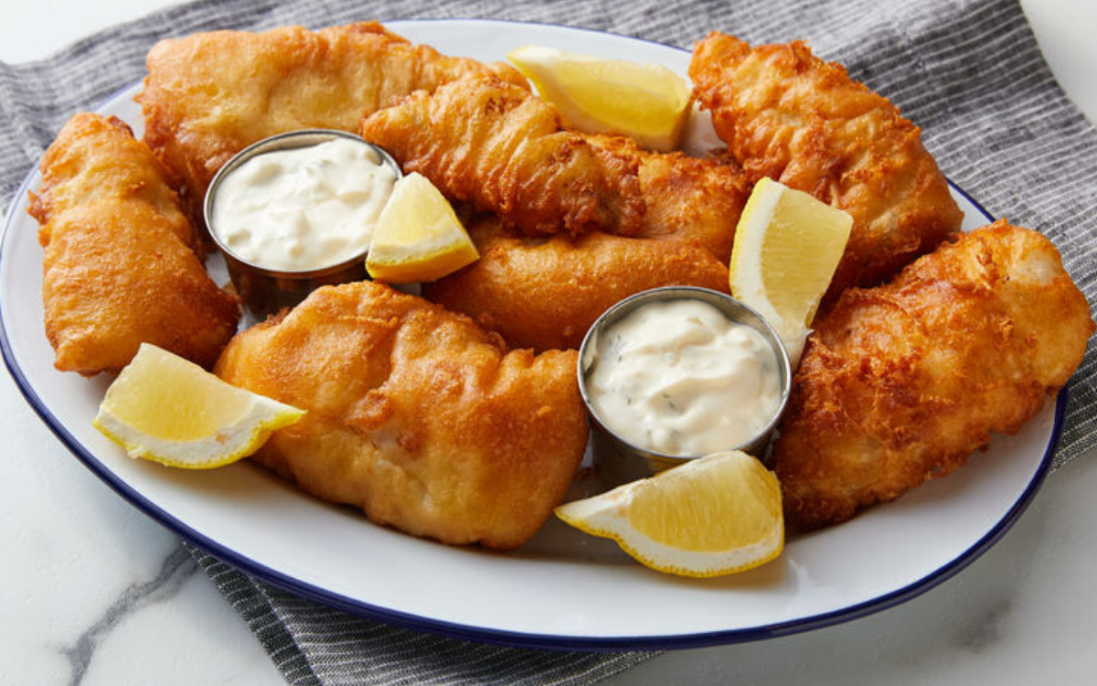 Battered fish fillets