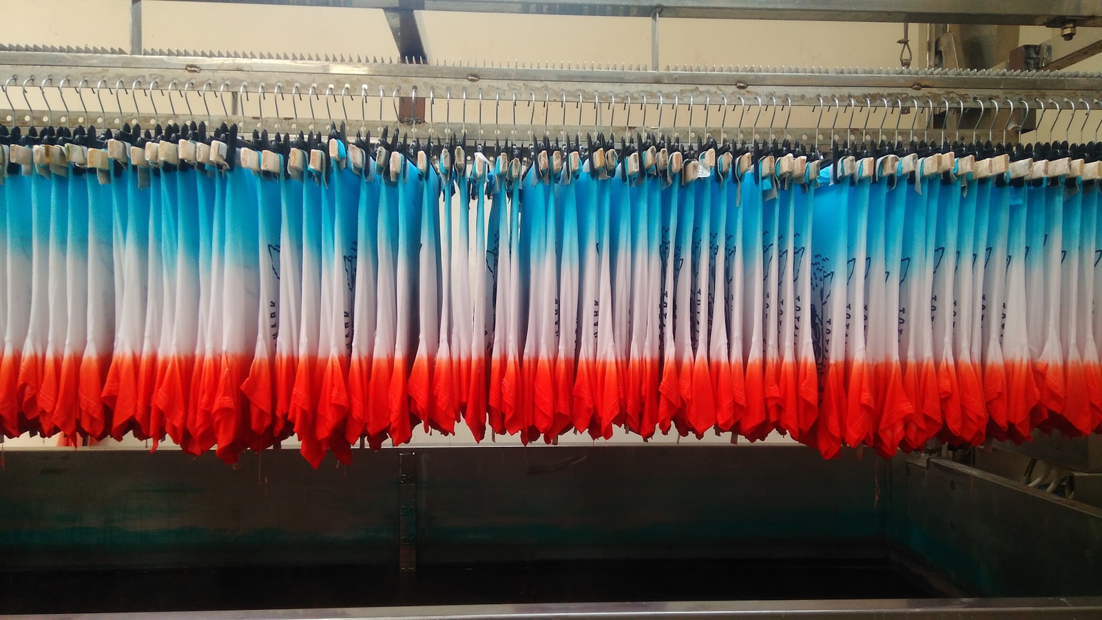 red blue and white curtains