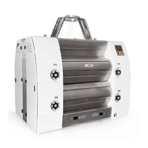 Double deck roller mill for grain milling